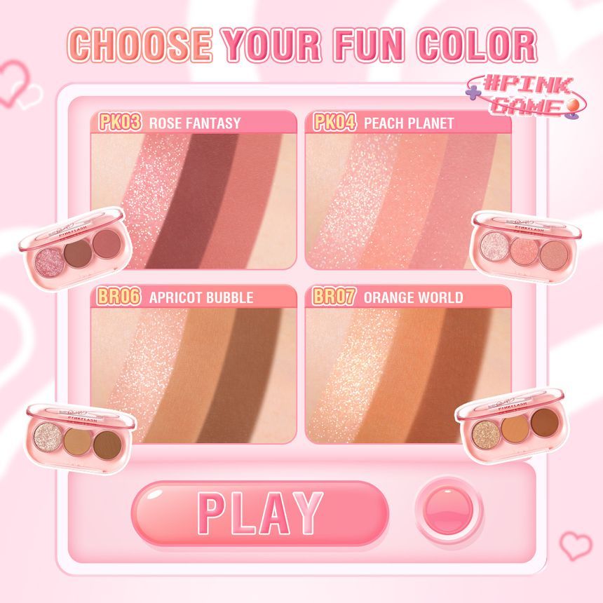 PINKFLASH - New 3 Pan Eyeshadow - PK04, #PK04 - 3g, 44 g, 6941845815739