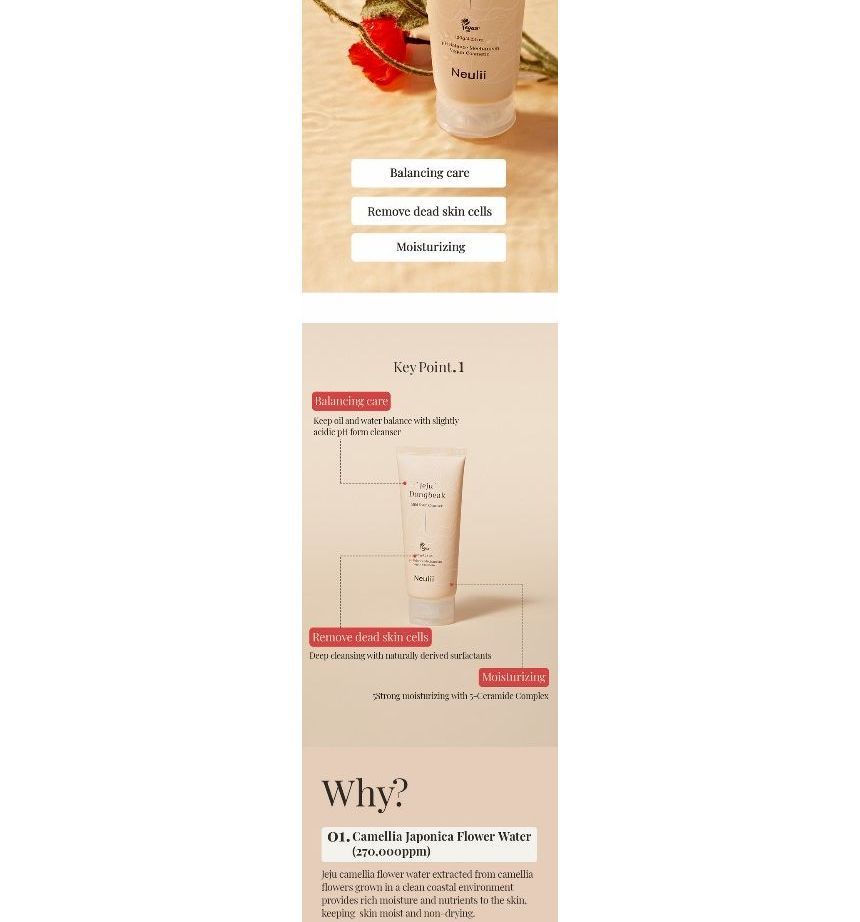 Neulii - Jeju Dongbeak Mild Foam Cleanser, 120g, 157 g, 8809629310284