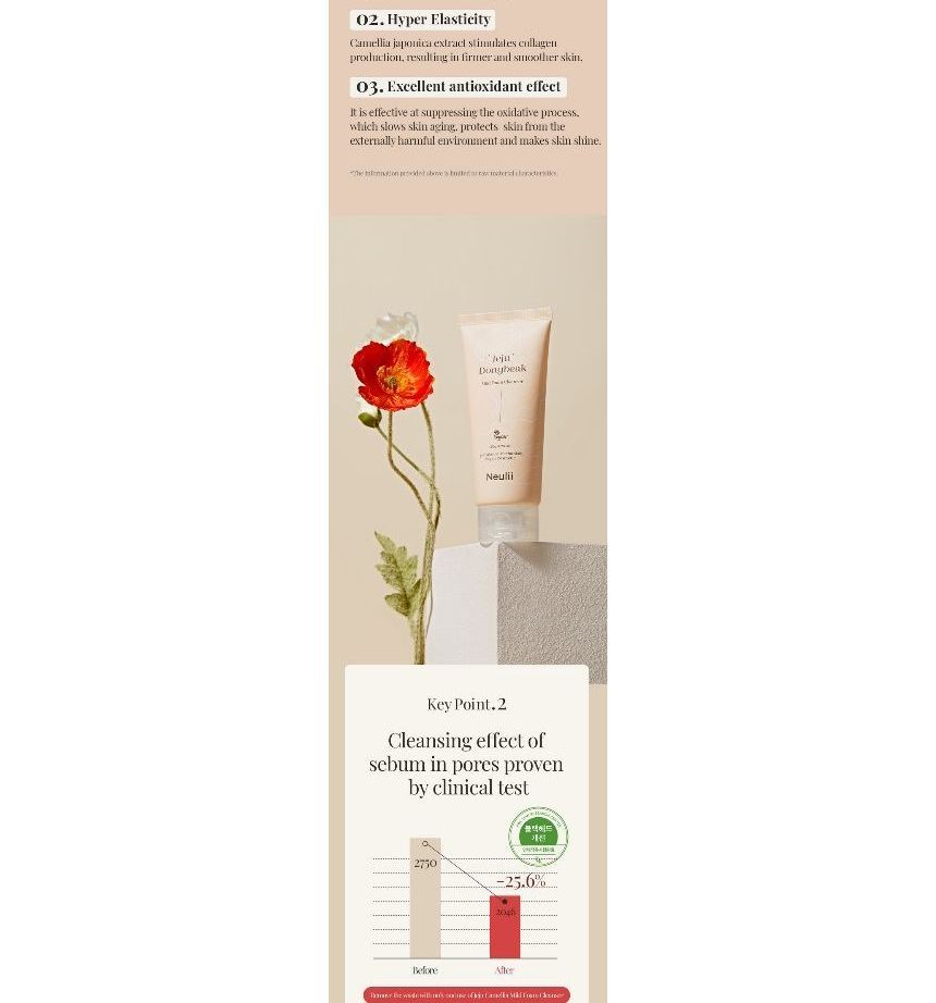 Neulii - Jeju Dongbeak Mild Foam Cleanser, 120g, 157 g, 8809629310284