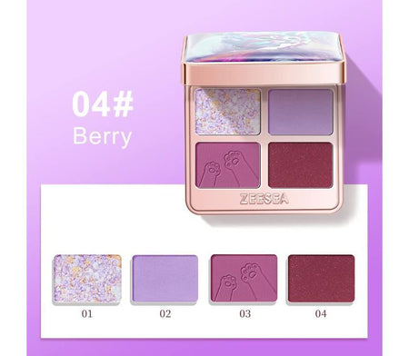 ZEESEA - COLORFUL ANIMAL FOUR-COLOR EYESHADOW X04, #X04, 52 g, 6975852823708