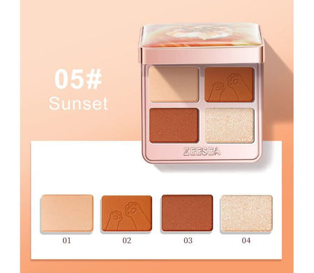 ZEESEA - COLORFUL ANIMAL FOUR-COLOR EYESHADOW X05, #X05, 52 g, 6975852823715