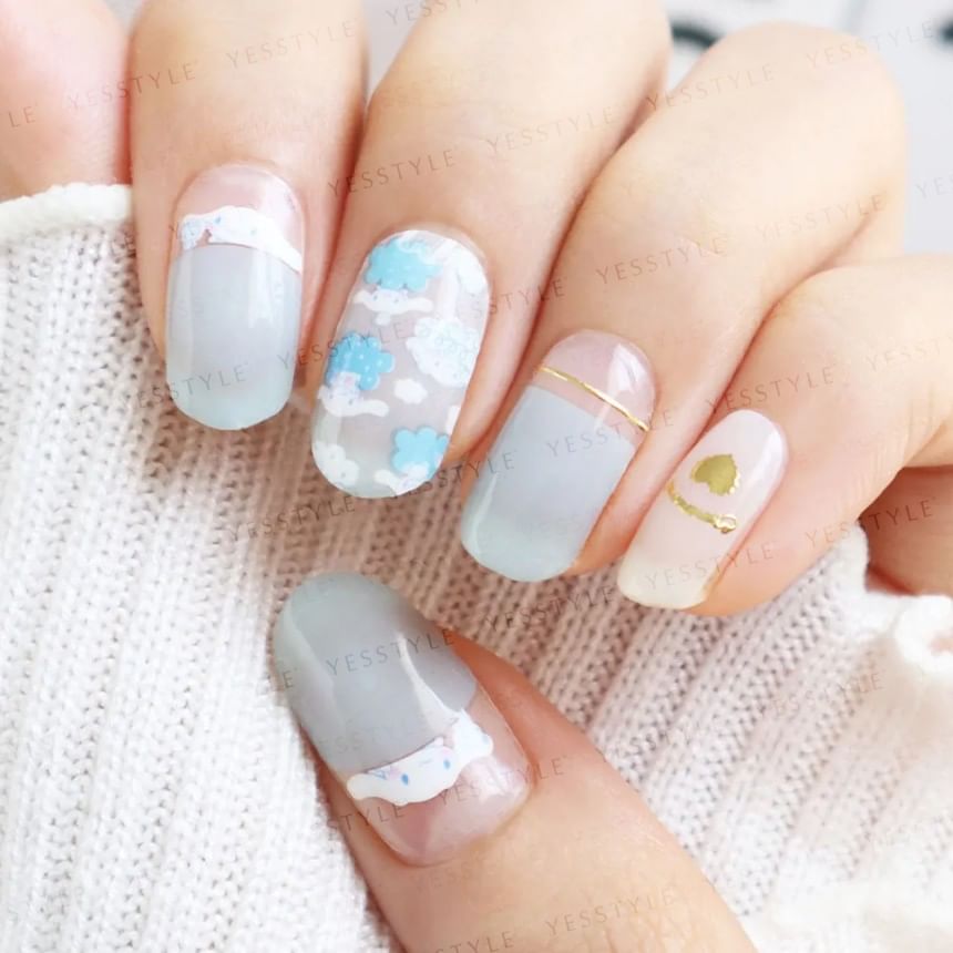 Lunacaca - Sanrio Cinnamoroll Fluffly Cloud Nail Art Stickers, 24 pcs, 50 g, 4892023003014