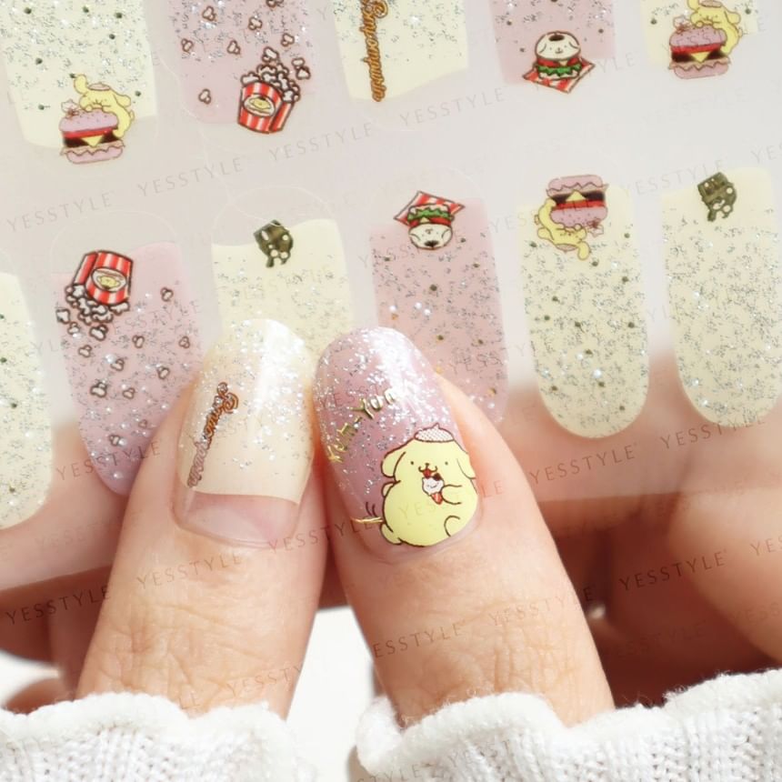 Lunacaca - Sanrio Pomopmpurin Foodie’s Daily Nail Art Stickers, 24 pcs, 50 g, 4892023003005