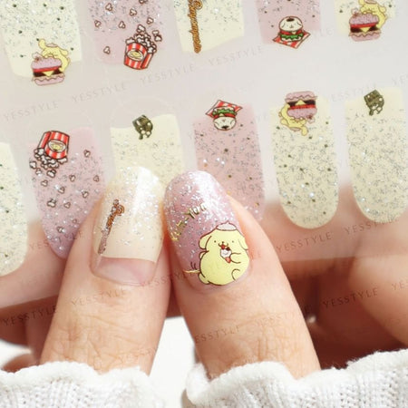 Lunacaca - Sanrio Pomopmpurin Foodie’s Daily Nail Art Stickers, 24 pcs, 50 g, 4892023003005