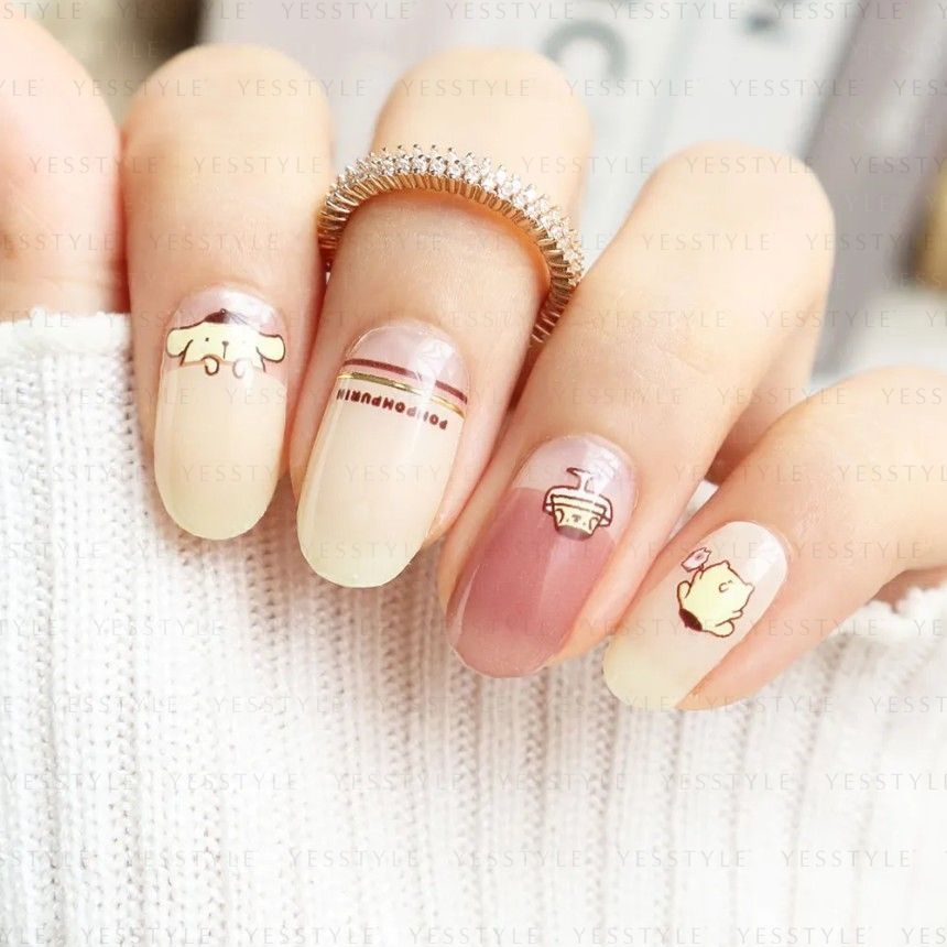 Lunacaca - Sanrio Pomopmpurin Pudding Puddin Nail Art Stickers, 24 pcs, 50 g, 4892023003004
