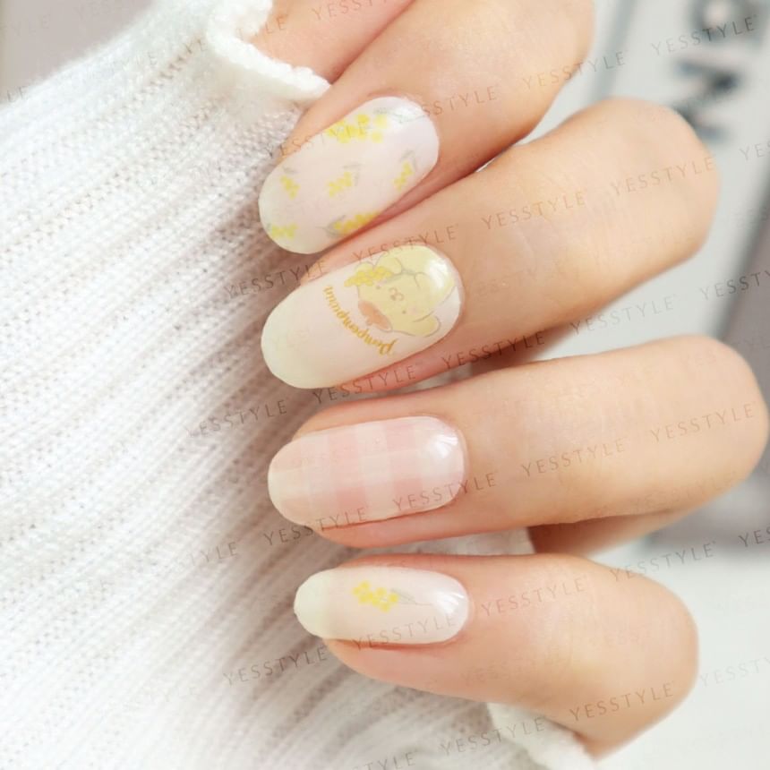 Lunacaca - Sanrio Pomopmpurin Flower Wreath Nail Art Stickers, 24 pcs, 50 g, 4892023003003