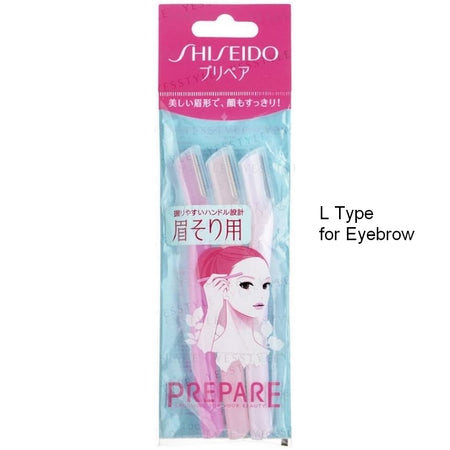 Shiseido - Prepare Face & Body Razor, L Type for Eyebrow - 3 pcs, 12 g, 4901872835539