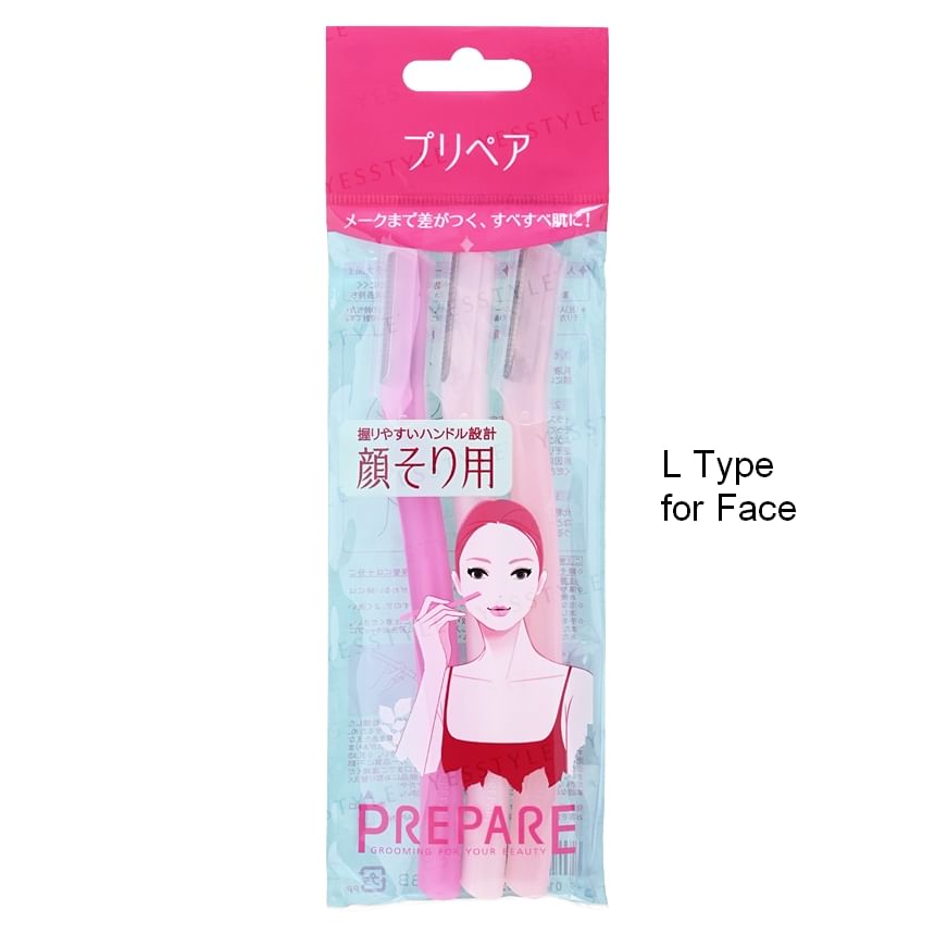 Shiseido - Prepare Face & Body Razor, L Type for Eyebrow - 3 pcs, 12 g, 4901872835539
