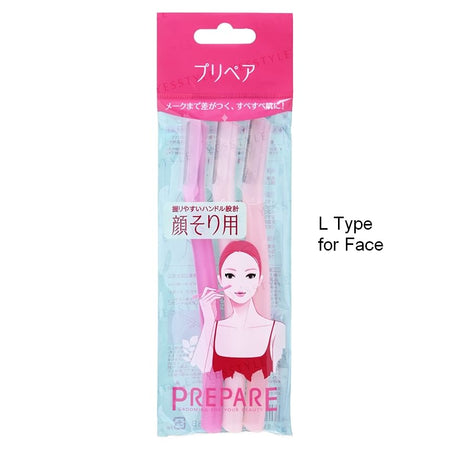 Shiseido - Prepare Face & Body Razor, L Type for Eyebrow - 3 pcs, 12 g, 4901872835539