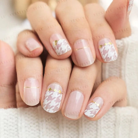 Lunacaca - Snow Houndstooth Nail Art Stickers, 24 pcs, 50 g, 4892022001006