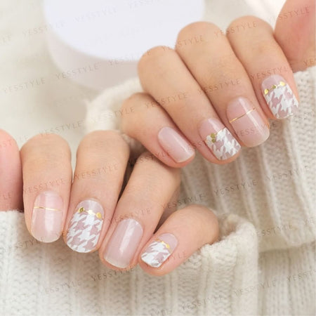 Lunacaca - Snow Houndstooth Nail Art Stickers, 24 pcs, 50 g, 4892022001006
