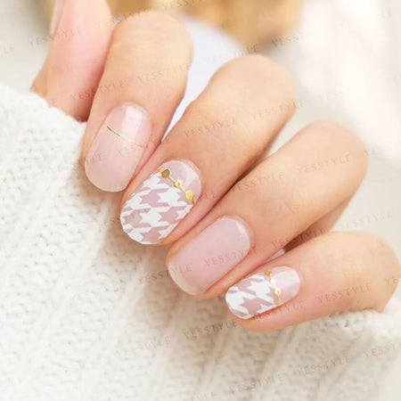 Lunacaca - Snow Houndstooth Nail Art Stickers, 24 pcs, 50 g, 4892022001006