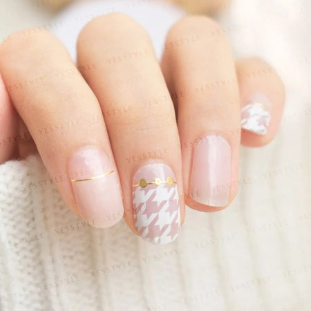 Lunacaca - Snow Houndstooth Nail Art Stickers, 24 pcs, 50 g, 4892022001006