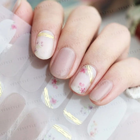 Lunacaca - Tricolor Flower Nail Art Stickers, 24 pcs, 50 g, 4892022007967
