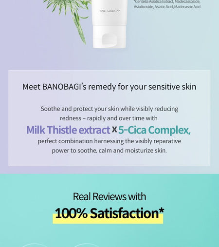 BANOBAGI - Milk Thistle Repair Cica Foam Cleanser Plus, 120ml, 156 g, 8809486365960