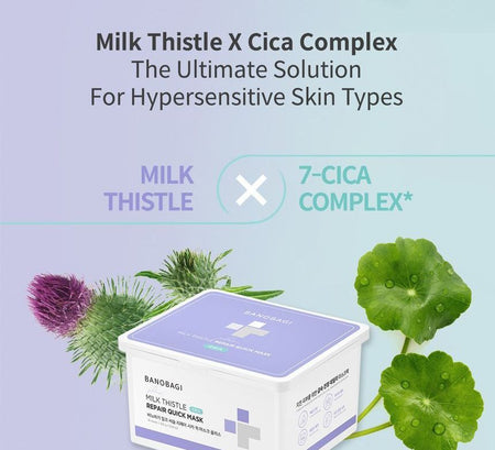 BANOBAGI - Milk Thistle Repair Cica Quick Mask Plus, 30 Sheets, 497 g, 8809486366158