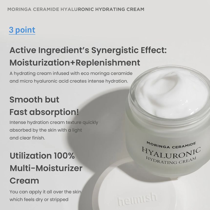 heimish - Moringa Ceramide Hyaluronic Hydrating Cream, 50ml, 197 g, 8809481762290