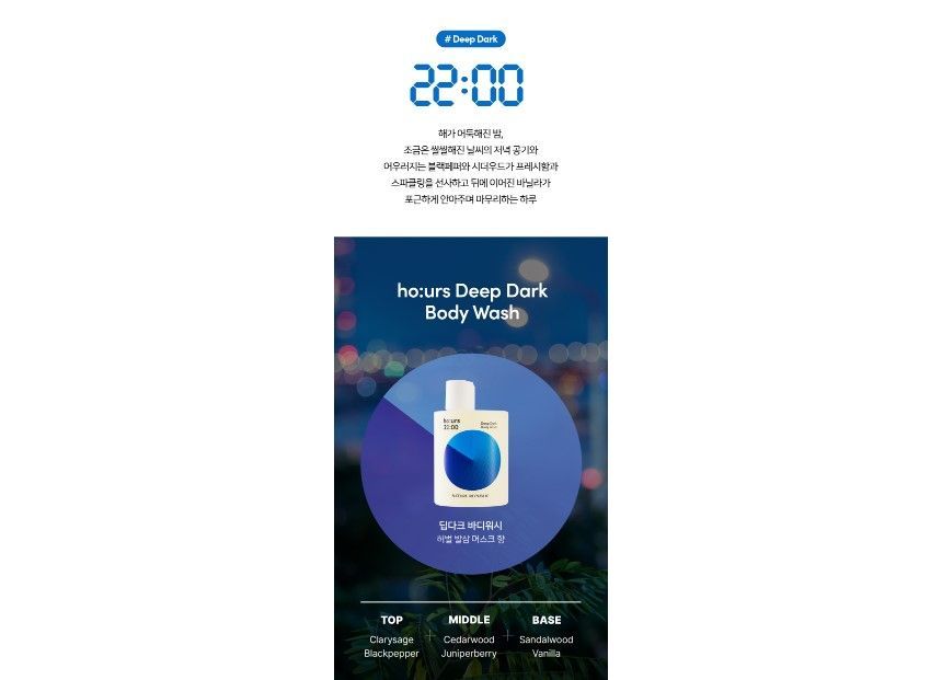 NATURE REPUBLIC - ho:urs Deep Dark Body Wash, 300ml, 750 g, 8806173484232