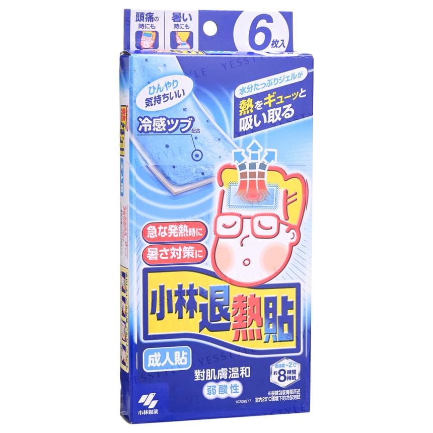 Kobayashi - Adult Cooling Gel Sheet, 6 pcs, 127 g, 4987072096963