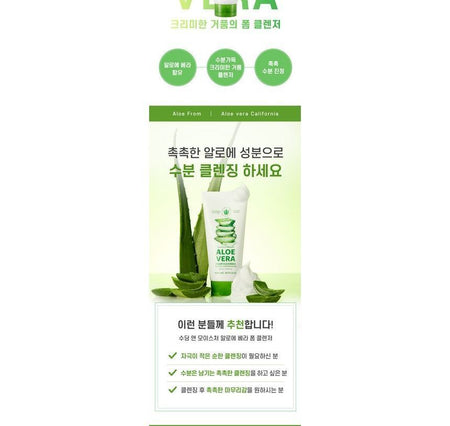 NATURE REPUBLIC - Soothing & Moisture Aloe Vera Foam Cleanser, 150ml, 185 g, 8806173482979