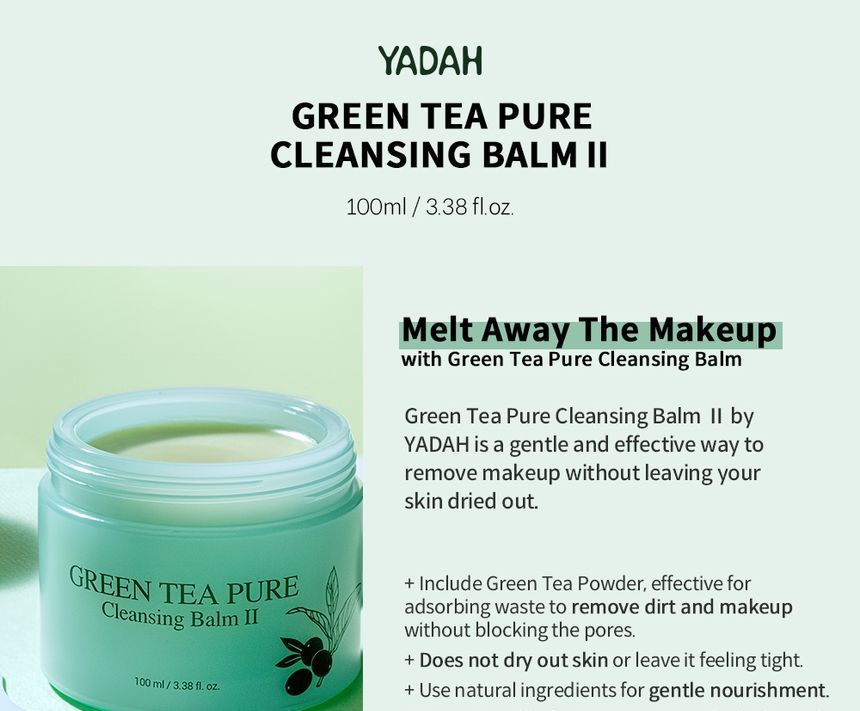 YADAH - Green Tea Pure Cleansing Balm II, 100ml, 250 g, 8809340385165