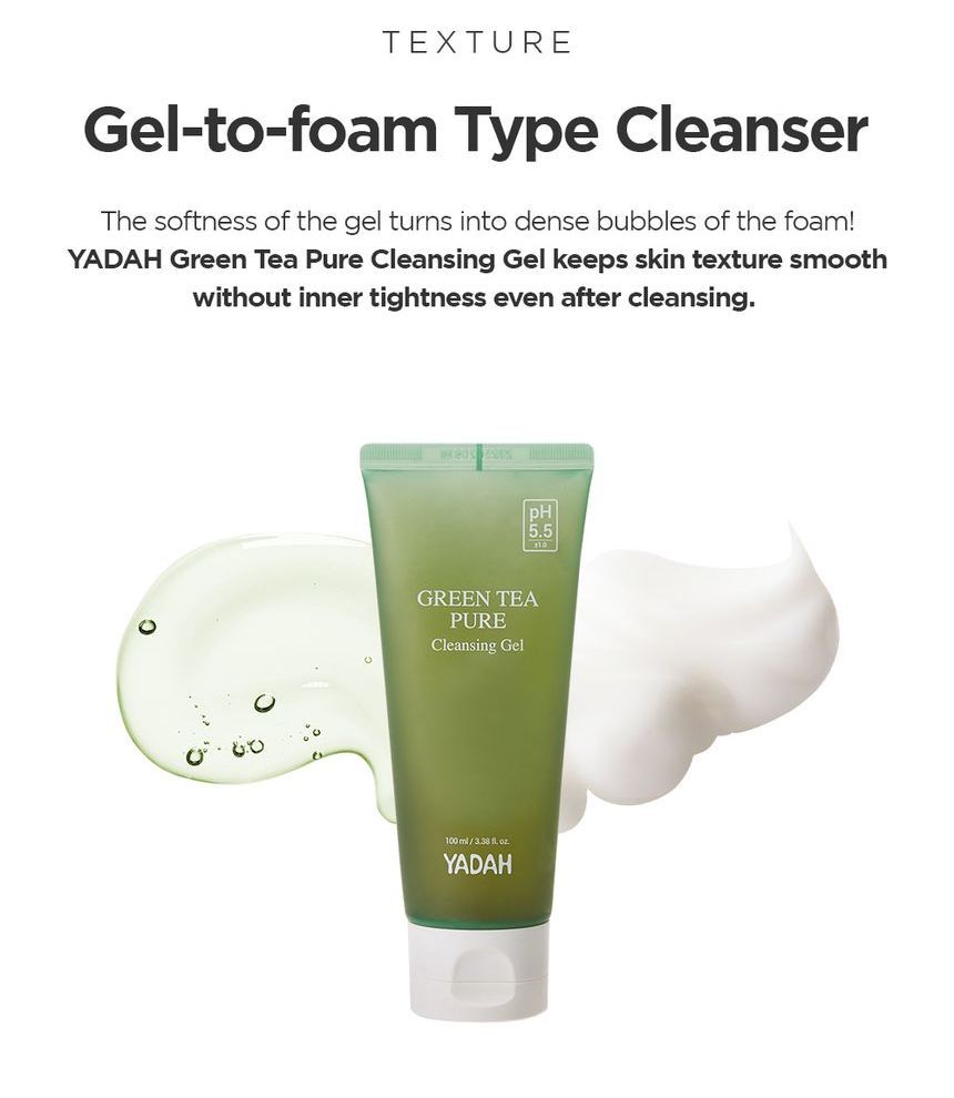 YADAH - Green Tea Pure Cleansing Gel, 100ml, 250 g, 8809340386056
