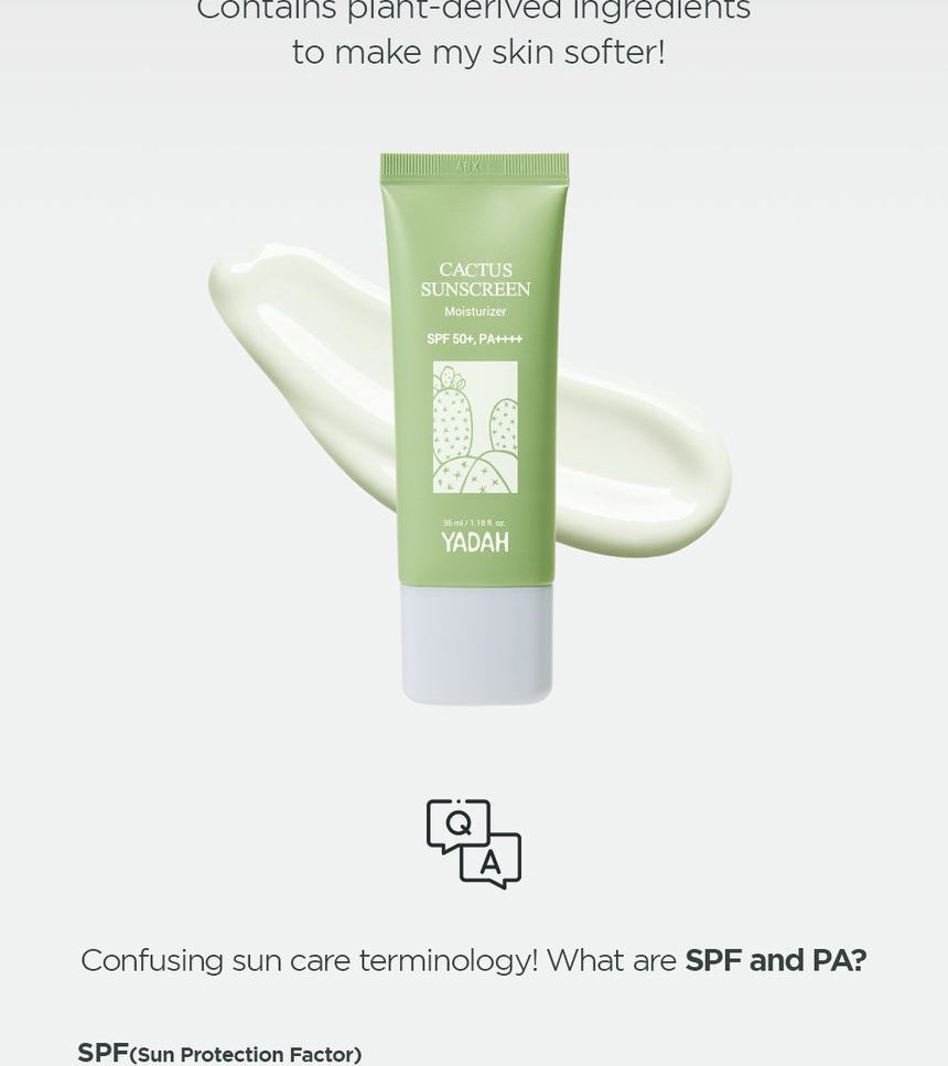 YADAH - Cactus Sunscreen, 35ml, 56 g, 8809340385967