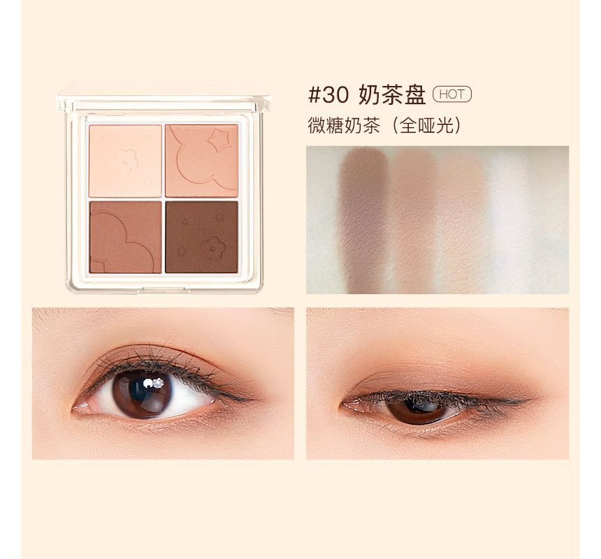 Judydoll - 4 Shades Eyeshadow - Milk Tea, #30 Milk Tea- 5.2g, 51 g, 6971053257748