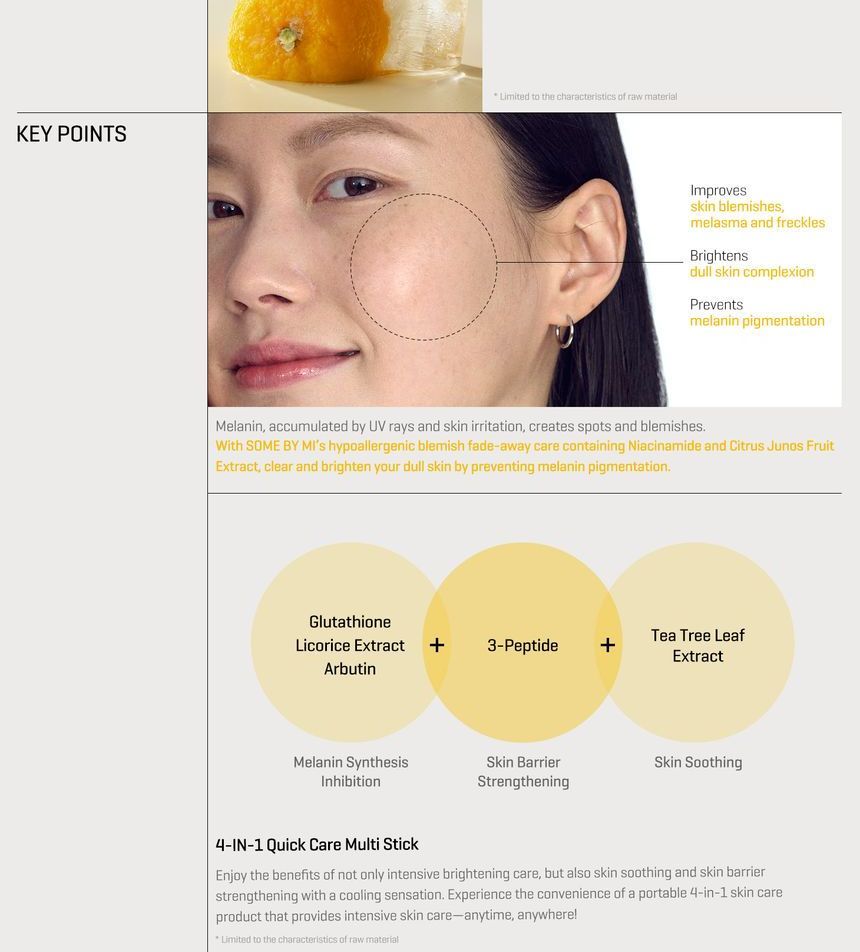 SOME BY MI - Yuja Niacin Dark Spot Correcting Stick Mini, 5g, 25 g, 8809647393269