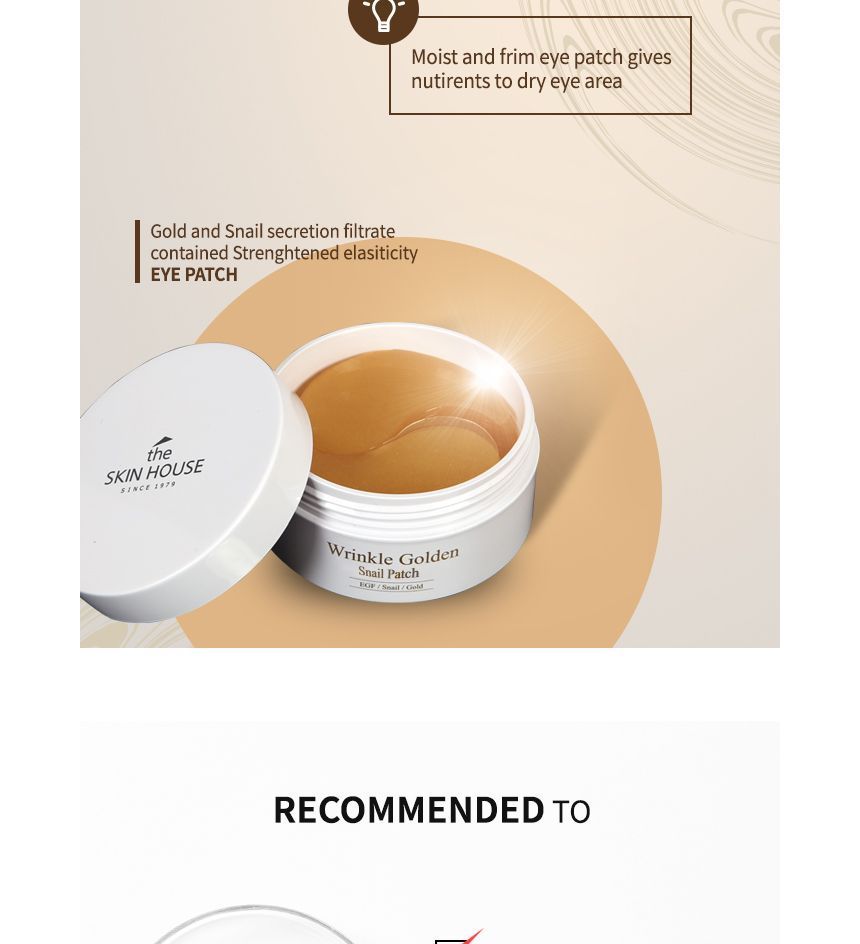 the SKIN HOUSE - Wrinkle Golden Snail Patch, Renewed - 60 pcs, 195 g, 8809080823330