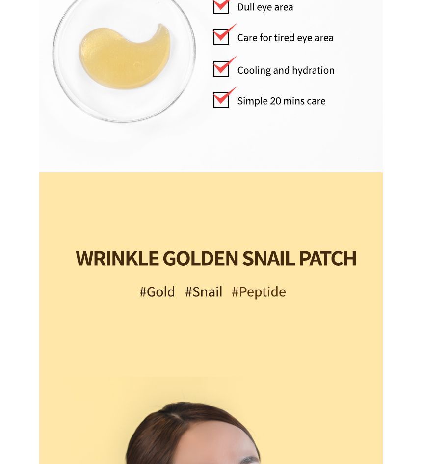 the SKIN HOUSE - Wrinkle Golden Snail Patch, Renewed - 60 pcs, 195 g, 8809080823330