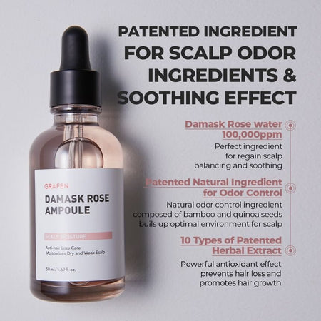 GRAFEN - Damask Rose Scalp Moisture Ampoule, 2024 Version - 50ml, 130 g, 8809642614864