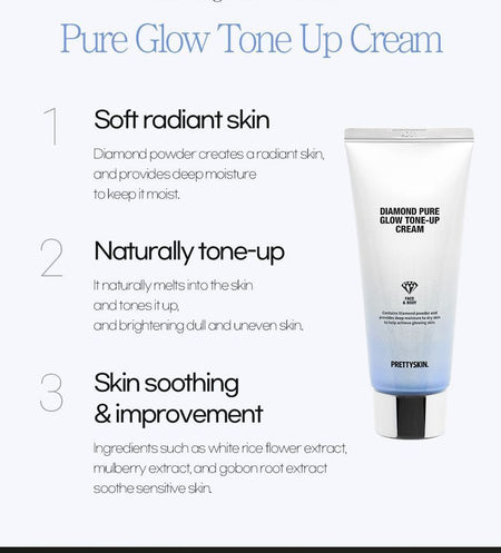 Pretty skin - Diamond Pure Glow Tone-Up Cream, 100ml, 143 g, 8809733211194