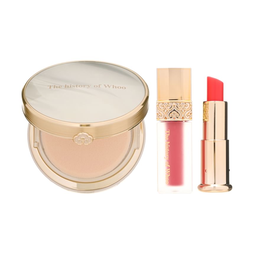 THE WHOO - Gongjinhyang Mi Luxury Glow Pressed Powder 01 Special Set, 3 pcs, 179 g, 8801051255553