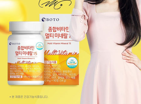 BOTO - Multi Vitamin Multi Mineral 15, 600g x 90 tablets, 88 g, 8809240244920