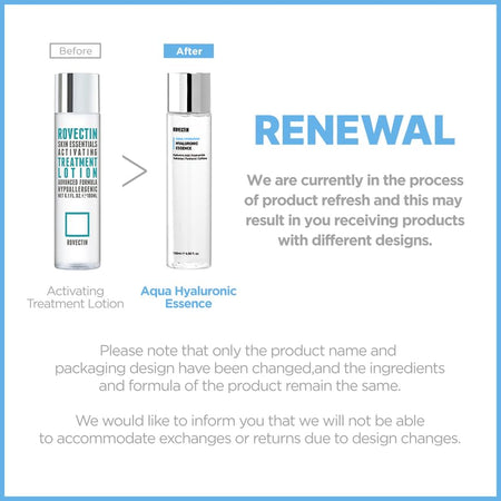 ROVECTIN - Aqua Hydration Hyaluronic Essence, Renewed - 180ml, 238 g, 8809348502120