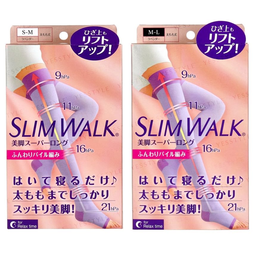 Slim Walk - Compression Super Long Stockings For Relax Time, 1 pair - Purple - S-M, 100 g, 4902522676663