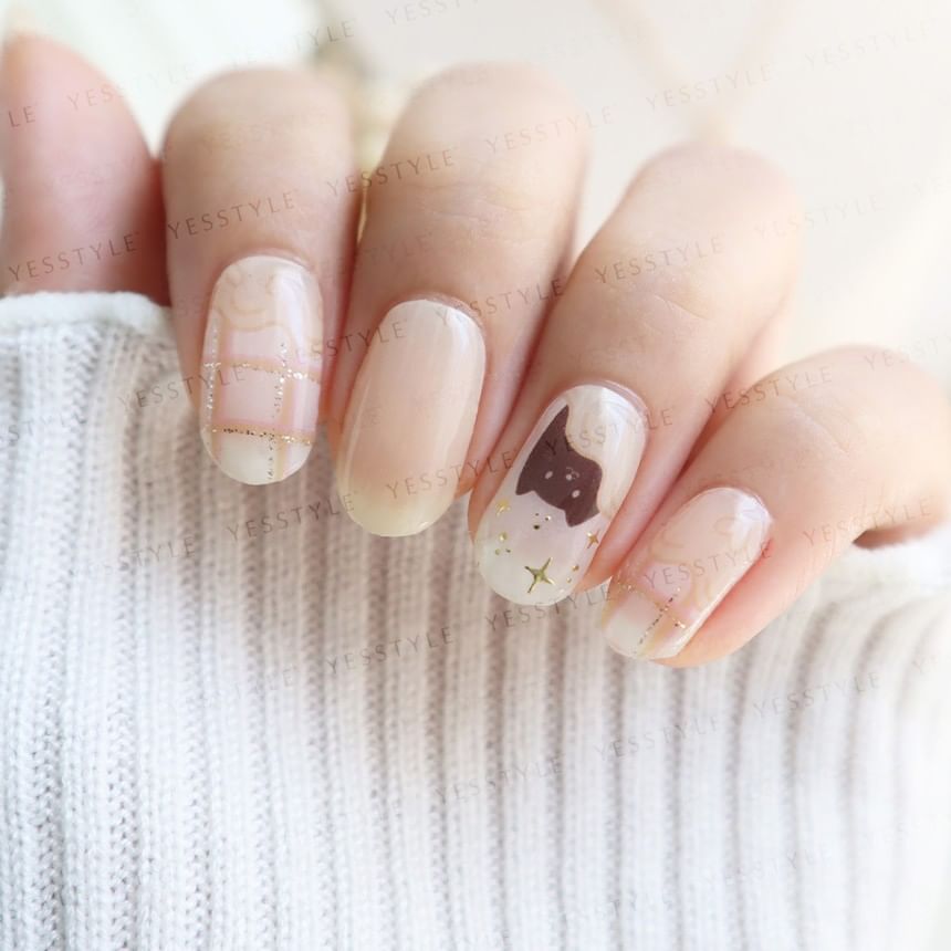 Lunacaca - Kitty In Cozy Nest Nail Art Stickers, 24 pcs, 50 g, 4892022001030