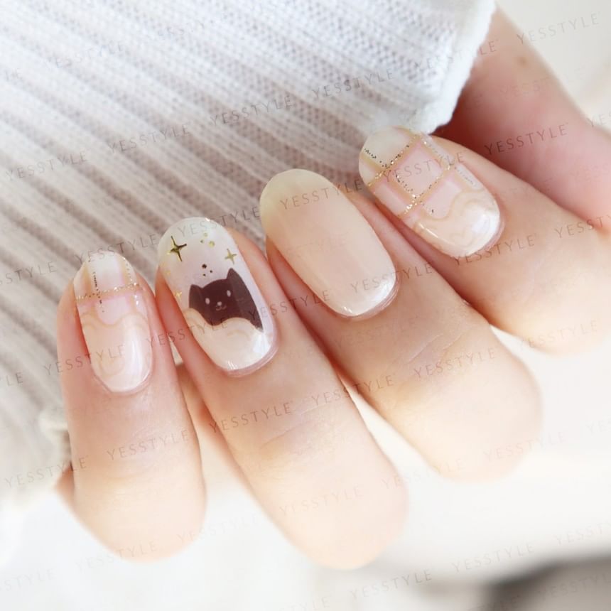 Lunacaca - Kitty In Cozy Nest Nail Art Stickers, 24 pcs, 50 g, 4892022001030