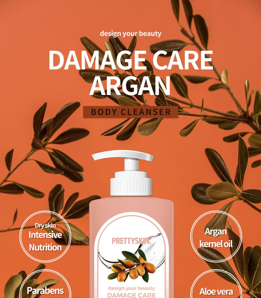 Pretty skin - Design Your Beauty Damage Care Argan Body Cleanser, 500ml, 630 g, 8809733212795