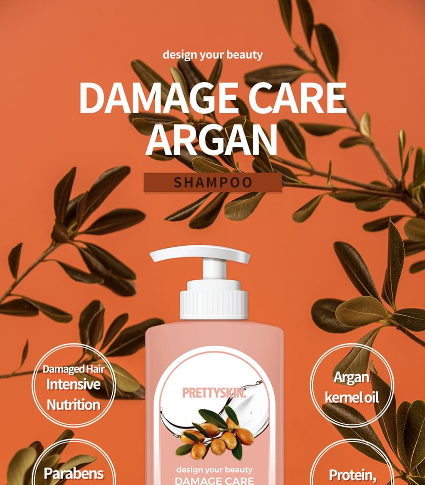 Pretty skin - Design Your Beauty Damage Care Argan Shampoo, 500ml, 630 g, 8809733211934