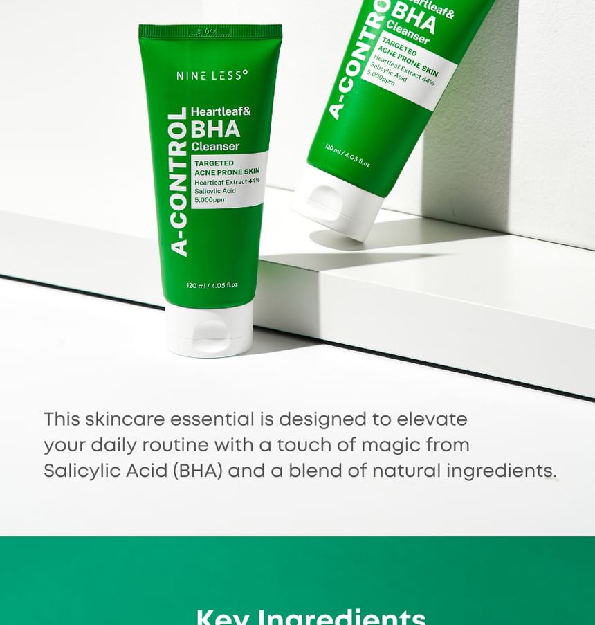 NINELESS - A-Control Heartleaf & BHA Cleanser, 120ml, 300 g, 8809875270110