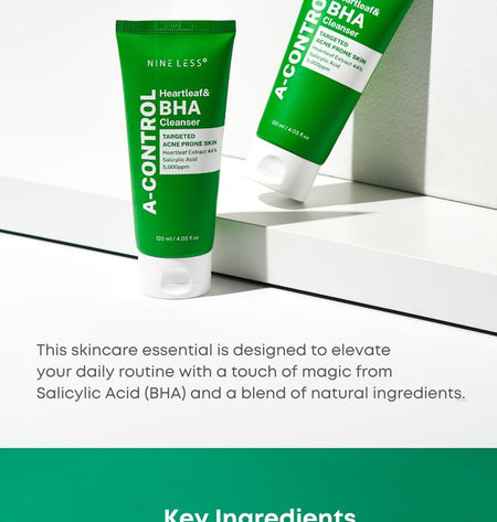 NINELESS - A-Control Heartleaf & BHA Cleanser, 120ml, 300 g, 8809875270110