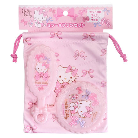 Sanrio - Hello Kitty Mirror & Brush Set, 3 pcs, 189 g, 4550337870112