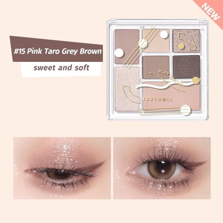 Judydoll - 7 Colors Palette - Pink Taro Grey Brown, #15 Pink Taro Grey Brown - 8.5g, 83 g, 6975242807028