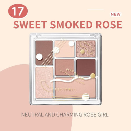 Judydoll - 7 Colors Palette - Sweet Smoked Rose, #17 Sweet Smoked Rose - 8.5g, 84 g, 6975242807066