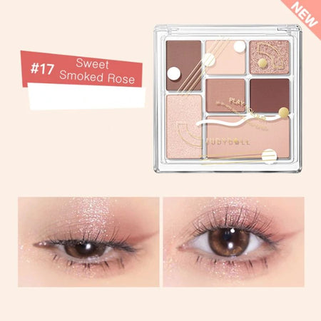 Judydoll - 7 Colors Palette - Sweet Smoked Rose, #17 Sweet Smoked Rose - 8.5g, 84 g, 6975242807066
