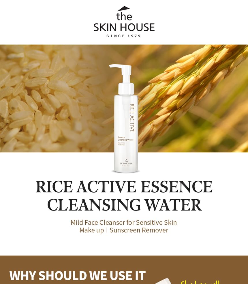 the SKIN HOUSE - Rice Active Essence Cleansing Water, 150ml, 210 g, 8809080822661
