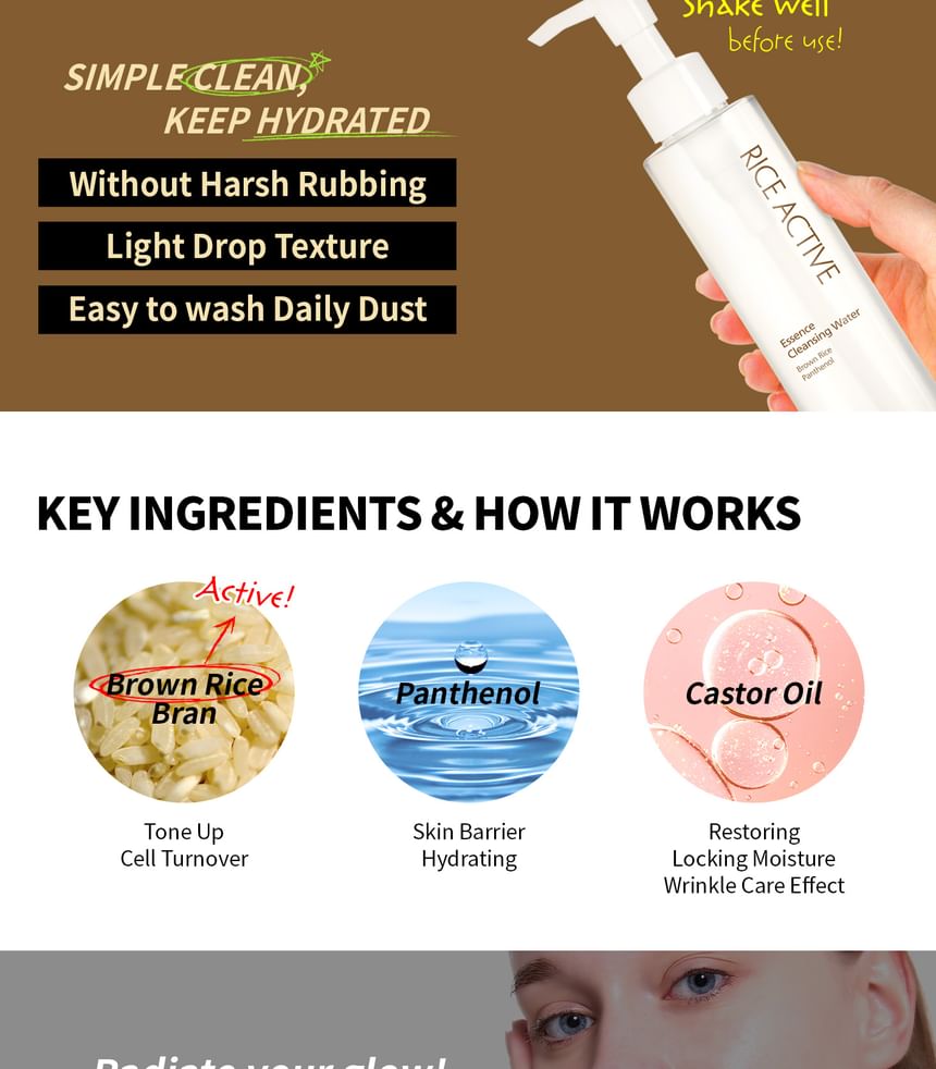 the SKIN HOUSE - Rice Active Essence Cleansing Water, 150ml, 210 g, 8809080822661