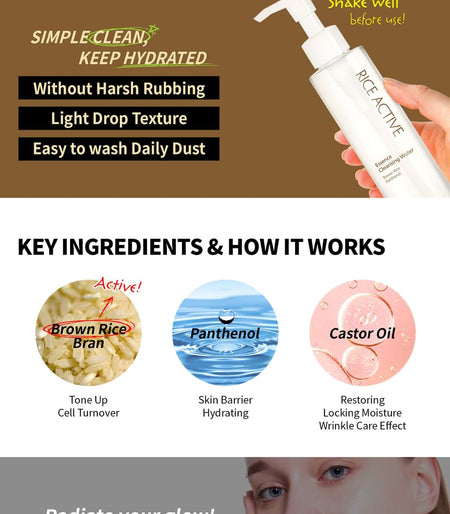 the SKIN HOUSE - Rice Active Essence Cleansing Water, 150ml, 210 g, 8809080822661